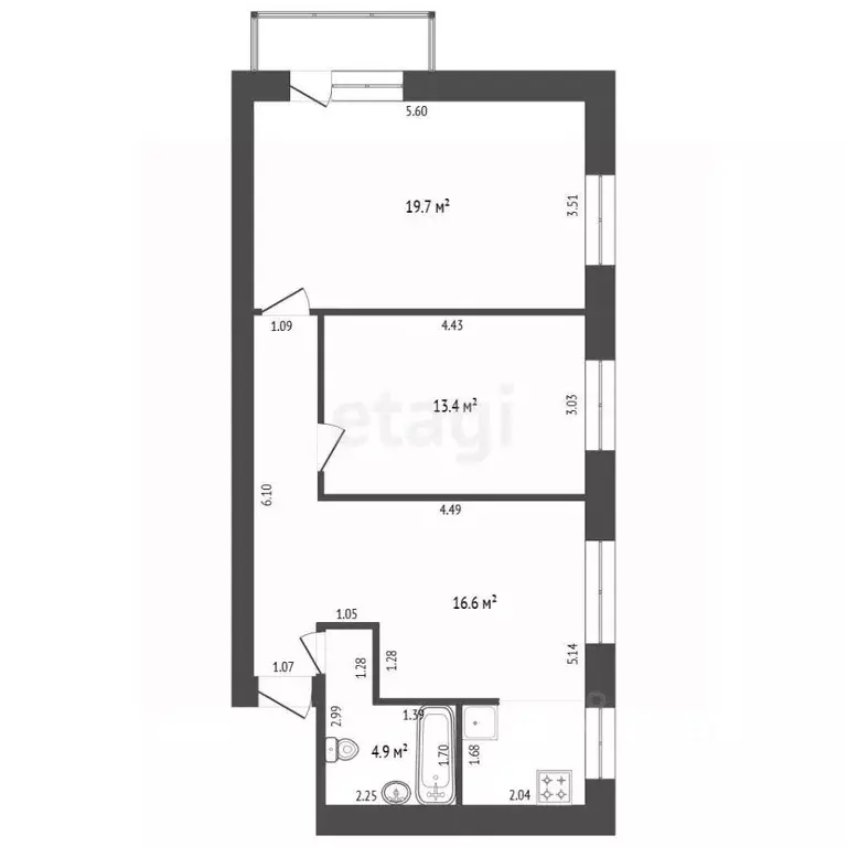 3-к кв. Ростовская область, Азов Азовский район, Московская ул., 61 ... - Фото 1