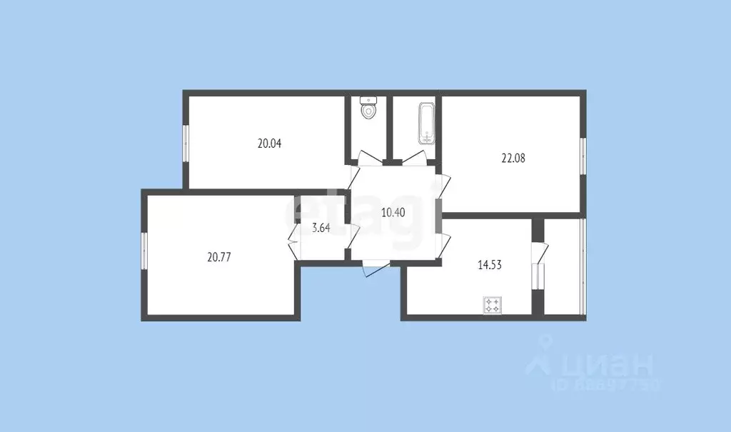 3-к кв. Карачаево-Черкесия, Черкесск ул. Космонавтов, 43Г (105.0 м) - Фото 1