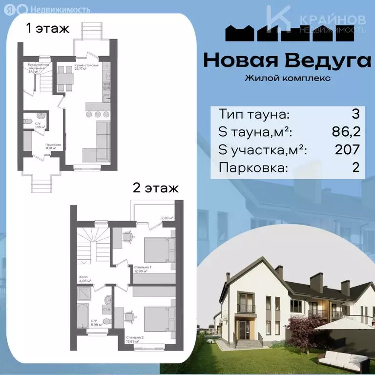 Дом в Семилукский район, Губарёвское сельское поселение, село Гудовка ... - Фото 1