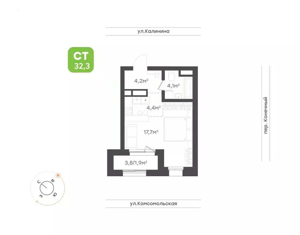 1-к кв. Хабаровский край, Хабаровск Клубный Дом на Калинина жилой ... - Фото 1