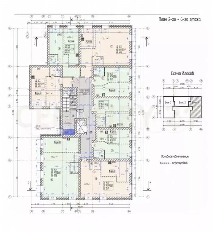 1-к. квартира, 51,5 м, 6/8 эт. - Фото 1