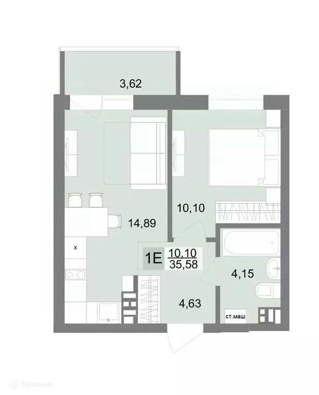 Продаётся 1-к квартира, 34.8 м - Фото 0