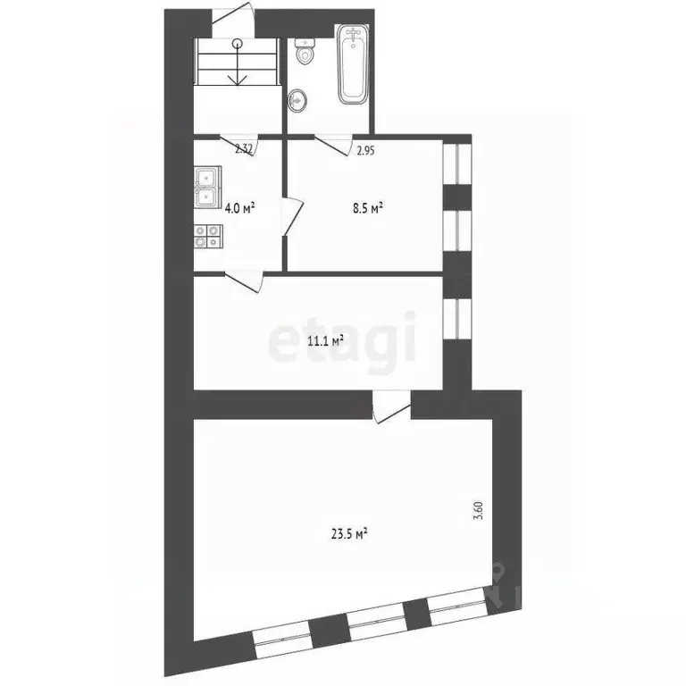 3-к кв. Крым, Евпатория ул. Матвеева, 10/17 (53.0 м) - Фото 1