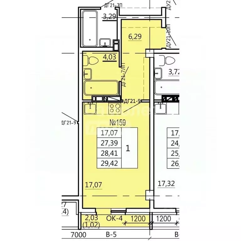 Студия Курская область, Курск Театральная ул., 14 (29.28 м) - Фото 0