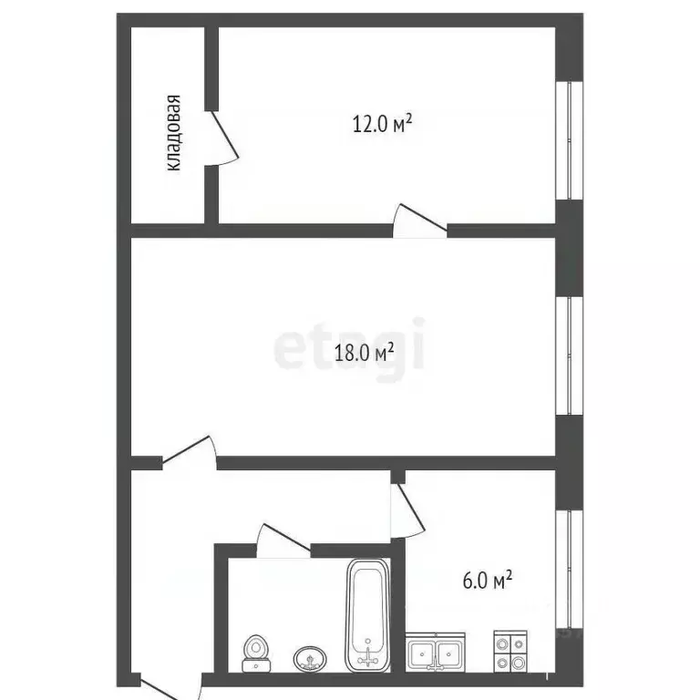 2-к кв. Челябинская область, Челябинск ул. Курчатова, 4 (46.0 м) - Фото 1