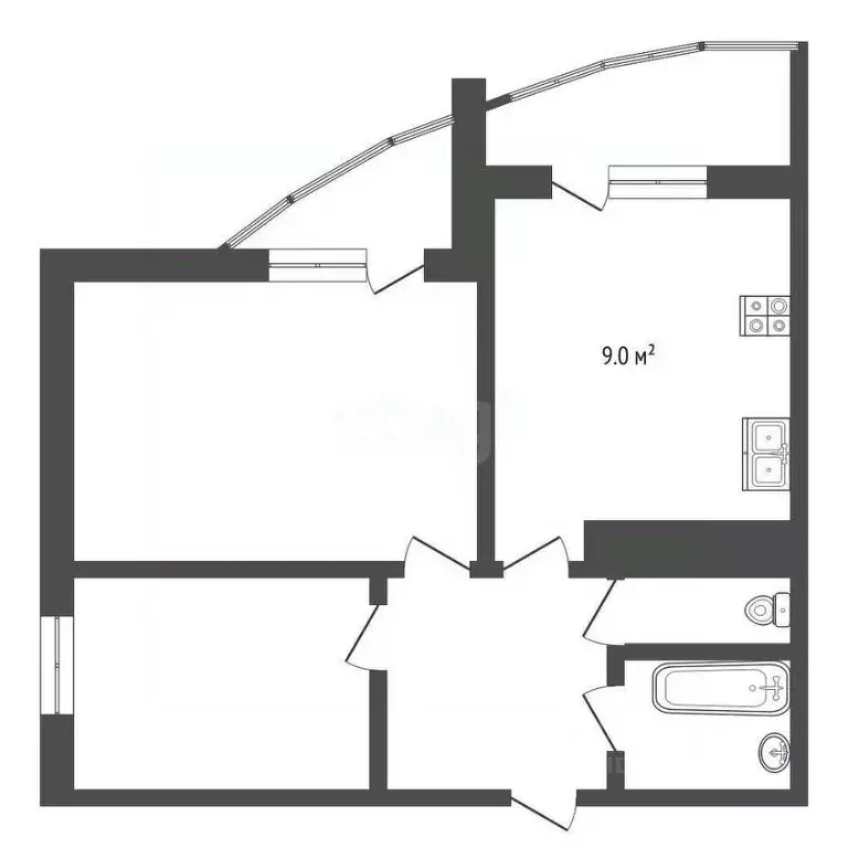 2-к кв. Севастополь ул. Комбрига Потапова, 25 (58.0 м) - Фото 2