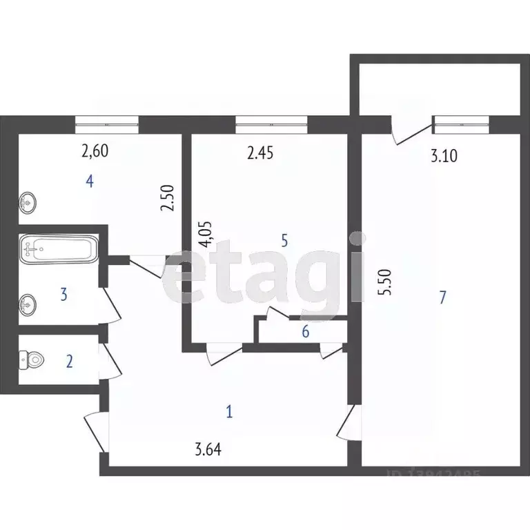 2-к кв. Бурятия, Улан-Удэ ул. Боевая, 26 (50.0 м) - Фото 1