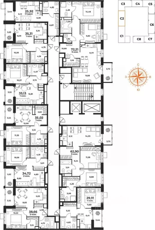 1-к кв. Хабаровский край, Хабаровск Брянский пер. (33.13 м) - Фото 2