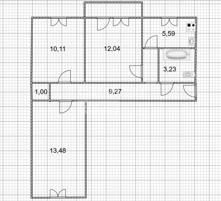 3-к кв. Ульяновская область, Ульяновск ул. Димитрова, 13 (54.7 м) - Фото 2