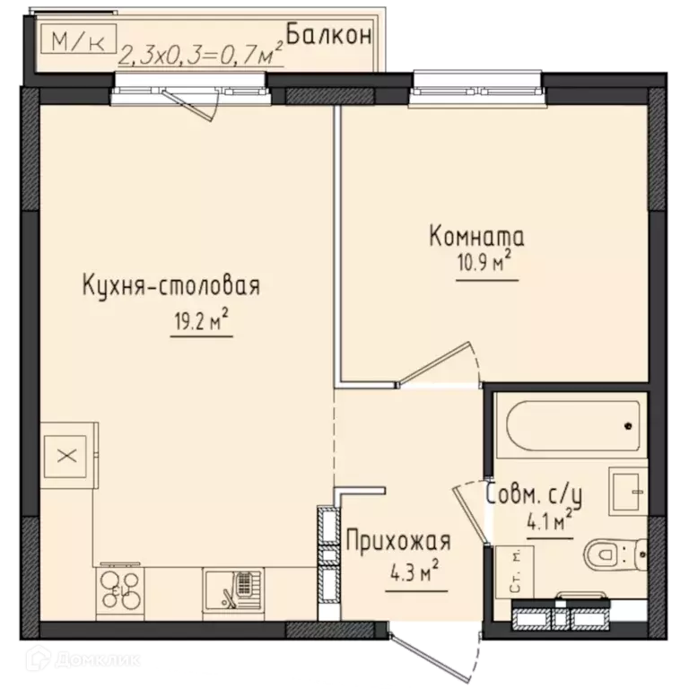Продаётся 1-к квартира, 39.2 м - Фото 0