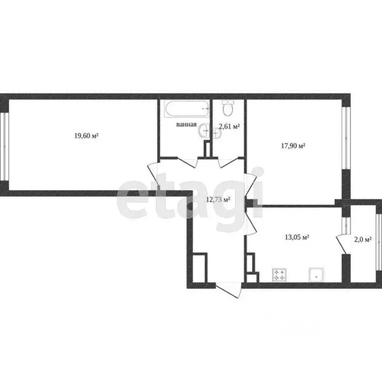 2-к кв. Калининградская область, Зеленоградск ул. Потемкина, 20В (71.0 ... - Фото 2
