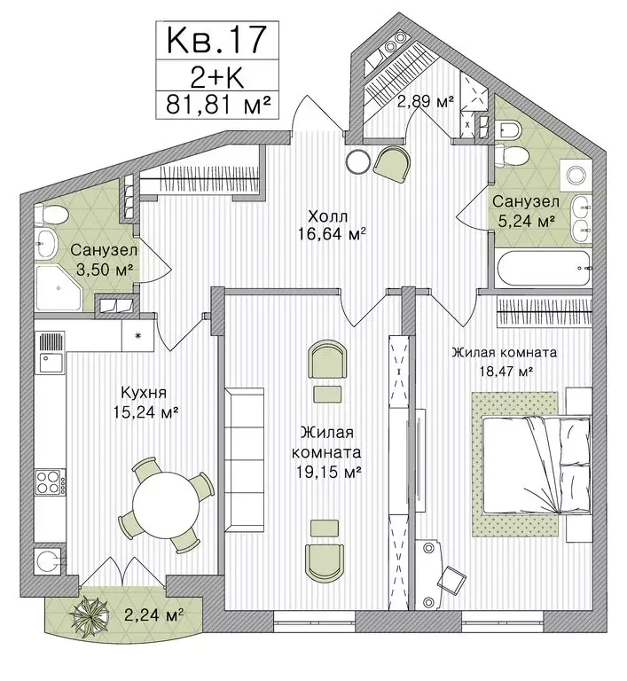 2-комнатная квартира: Рязань, улица Свободы, 74Б (81.81 м) - Фото 0