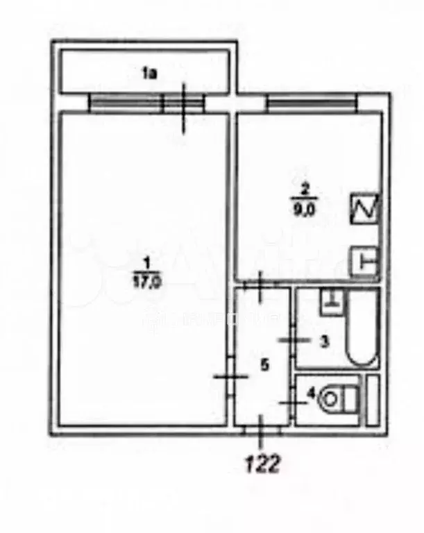 1-к. квартира, 32,9 м, 4/9 эт. - Фото 0
