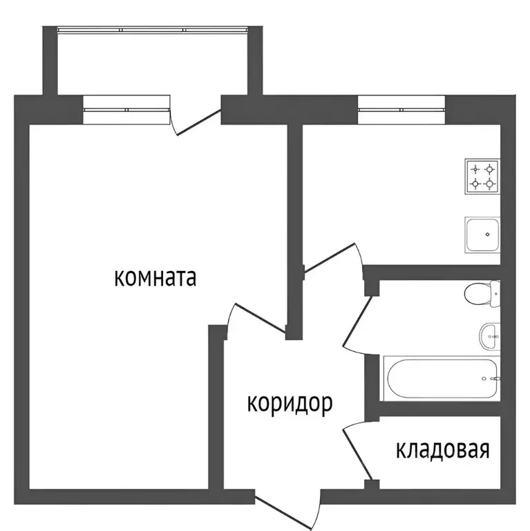 1-к кв. Татарстан, Казань ул. Юлиуса Фучика, 121 (36.2 м) - Фото 2