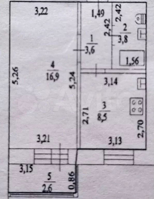 1-к. квартира, 32,8 м, 6/10 эт. - Фото 0