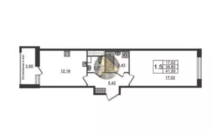 1-комнатная квартира: Санкт-Петербург, Кубинская улица, 76к1 (39.8 м) - Фото 1