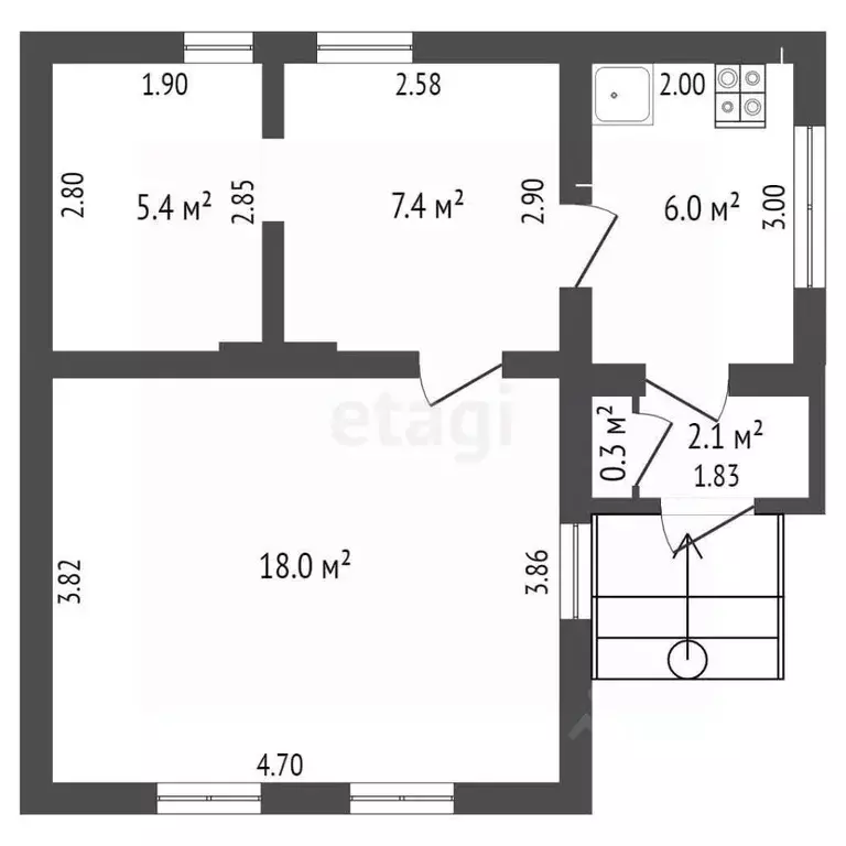 Дом в Краснодарский край, Новороссийск Грузинская ул., 23 (55 м) - Фото 1