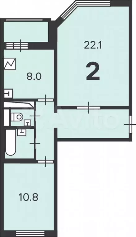 Аукцион: 2-к. квартира, 54,8 м, 2/21 эт. - Фото 1