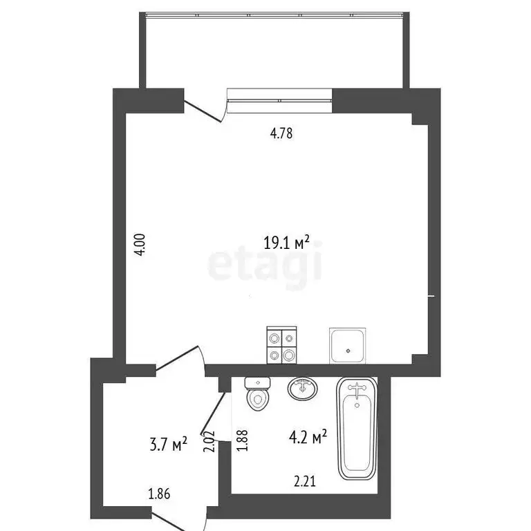 Квартира-студия: Патрушева, улица Фёдора Достоевского, 22 (26.8 м) - Фото 0