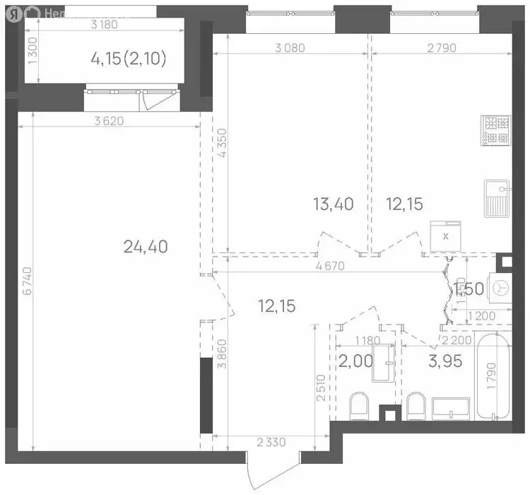 2-комнатная квартира: Казань, Краснококшайская улица, 58 (71.65 м) - Фото 0