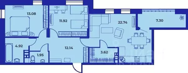 2-к кв. Брянская область, Брянск Советская ул. (77.55 м) - Фото 0