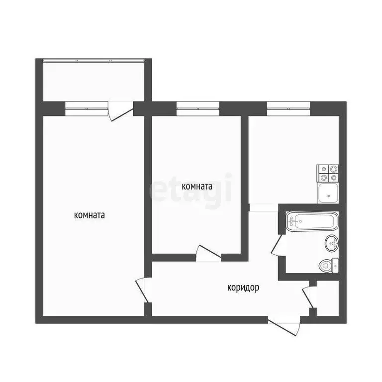 2-комнатная квартира: Тобольск, 8-й микрорайон, 8А (48 м) - Фото 0