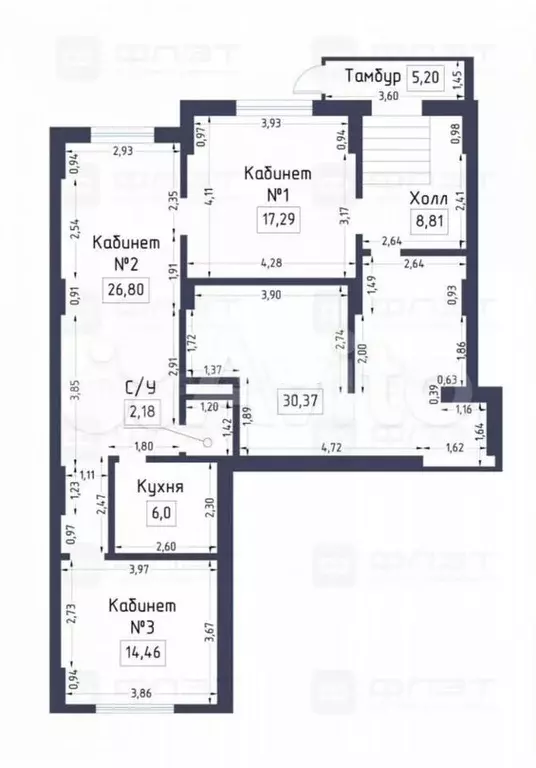 Офис с новым ремонтом, в новом доме 113 м - Фото 0