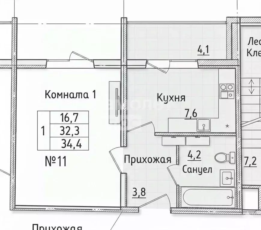 1-к кв. Орловская область, Орловский муниципальный округ, д. Жилина ... - Фото 2