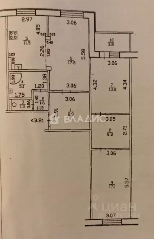 3-к кв. Башкортостан, Уфа ул. Бехтерева, 10/1 (84.8 м) - Фото 2