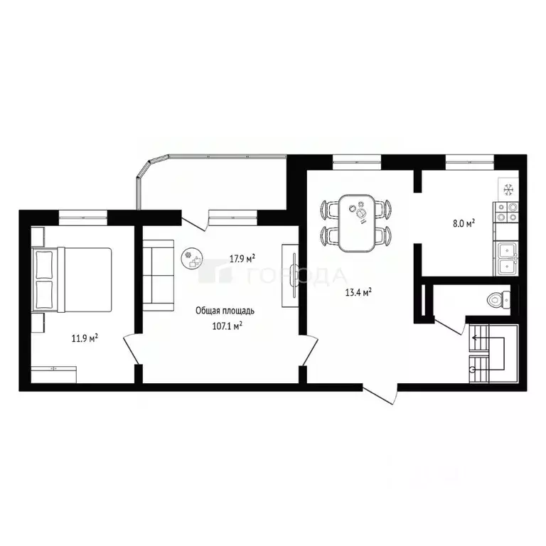 4-к кв. Новосибирская область, Новосибирск Выборная ул., 152 (107.1 м) - Фото 1
