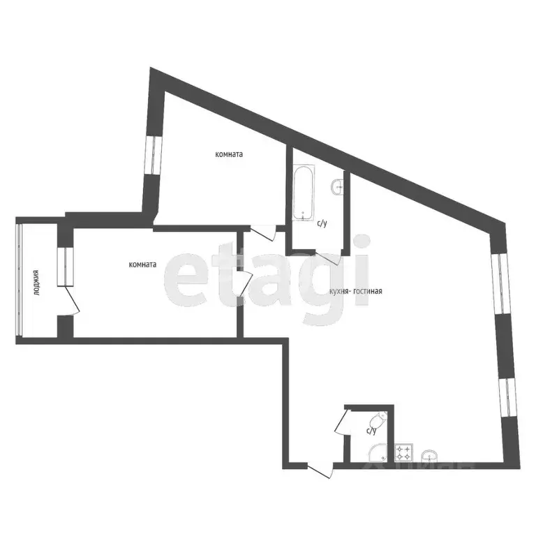 2-к кв. Курганская область, Курган Заозерный жилрайон, 6А мкр, 8 (68.4 ... - Фото 1