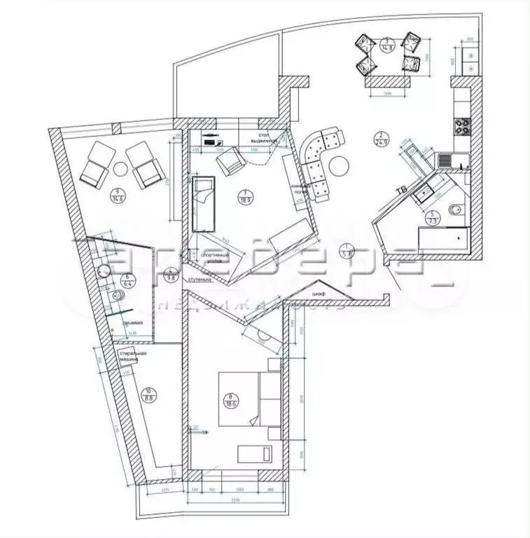 4-к. квартира, 130 м, 14/16 эт. - Фото 0