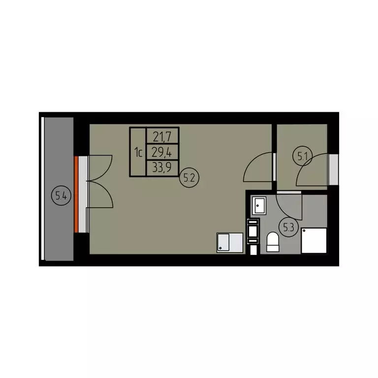 Квартира-студия: Лесное, КА Отрада Resort (33.9 м) - Фото 1