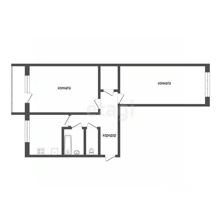 2-к кв. Омская область, Омск 3-й мкр, ул. Путилова, 11А (44.9 м) - Фото 1