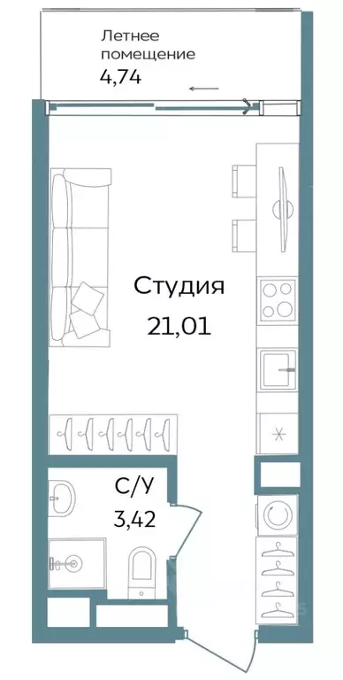 Студия Крым, Саки ул. Морская (29.17 м) - Фото 0
