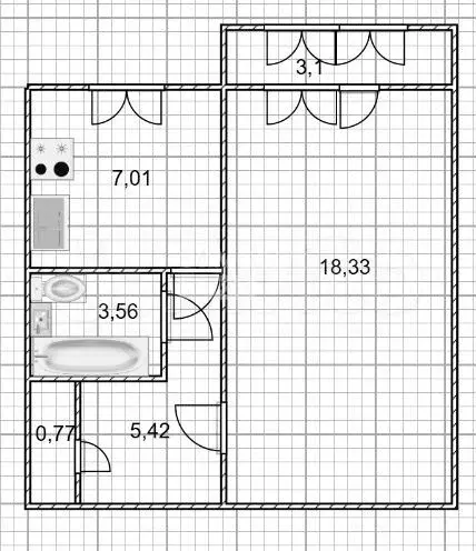 1-к. квартира, 37 м, 6/9 эт. - Фото 0