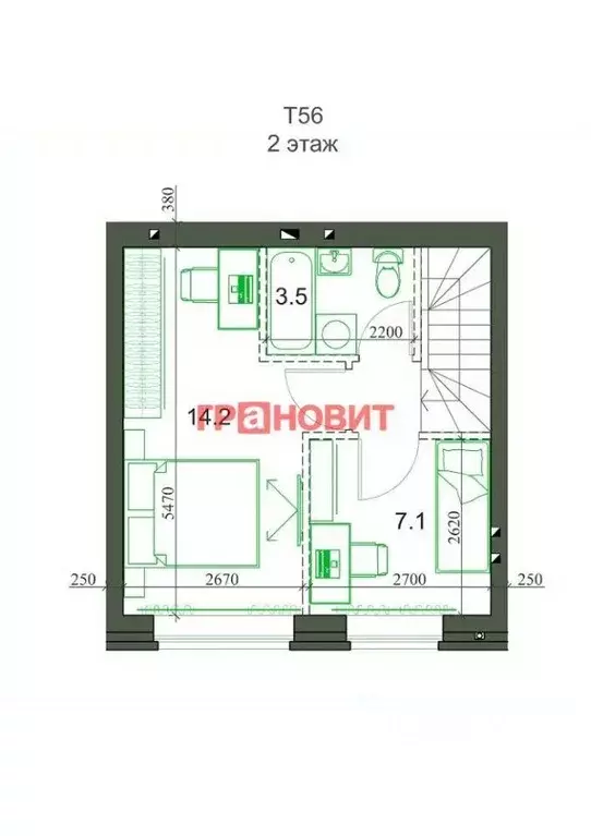 Таунхаус, 56 м - Фото 1
