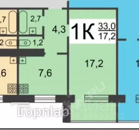 1-к кв. Нижегородская область, Нижний Новгород ул. Героя Елисеева, 7А ... - Фото 2