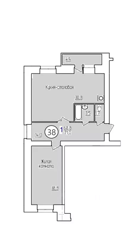 2-к кв. Амурская область, Благовещенск Игнатьевское ш., 10/2 (70.4 м) - Фото 1