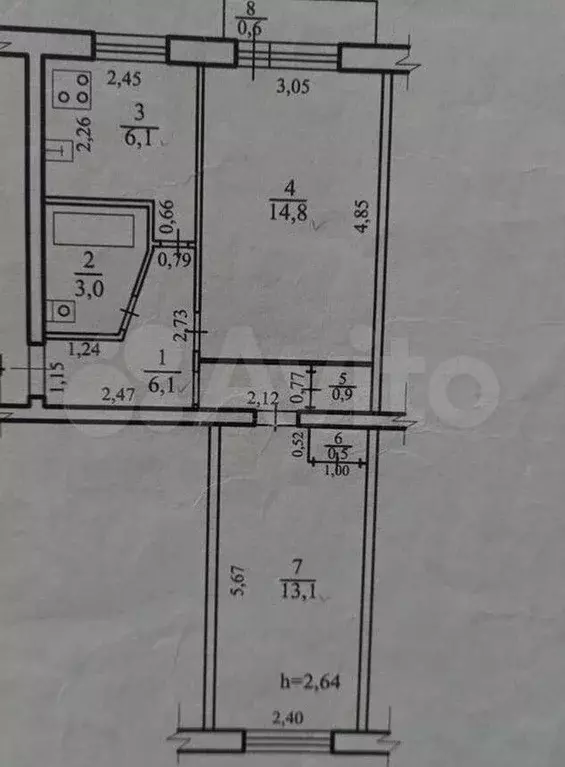 2-к. квартира, 44 м, 2/5 эт. - Фото 0