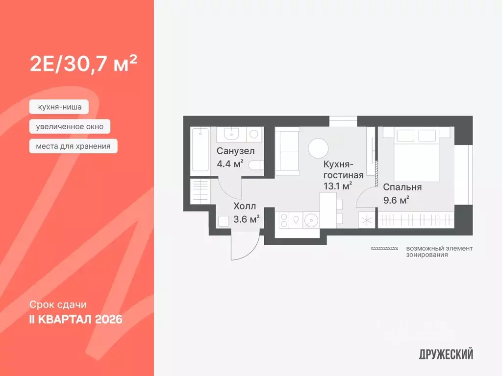 1-к кв. Тюменская область, Тюмень Кремлевская ул., 97 (30.7 м) - Фото 0