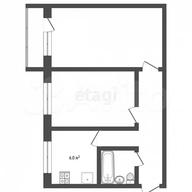 2-к. квартира, 45 м, 3/5 эт. - Фото 0