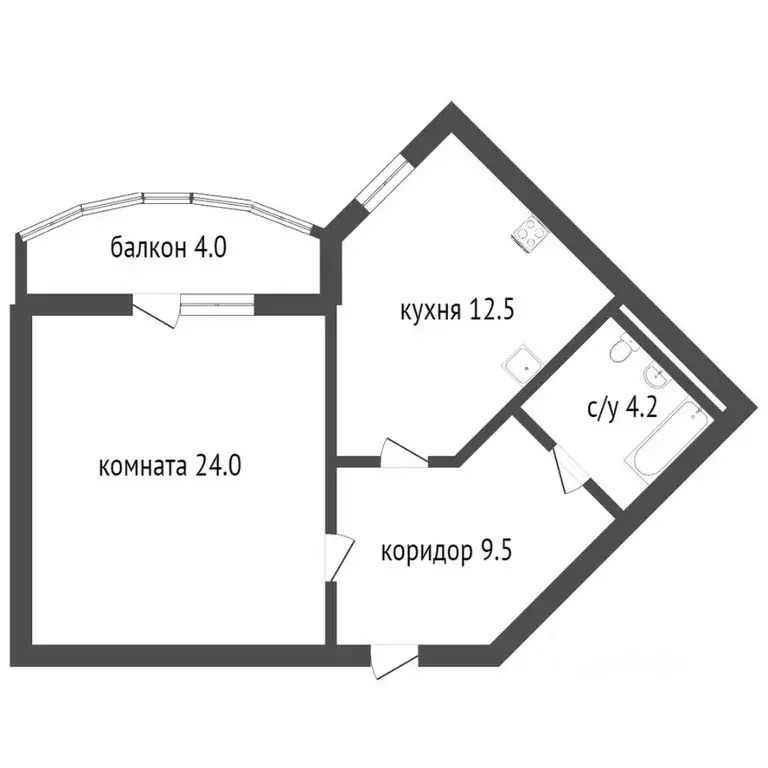 1-к кв. Санкт-Петербург Авангардная ул., 26к1 (51.0 м) - Фото 1