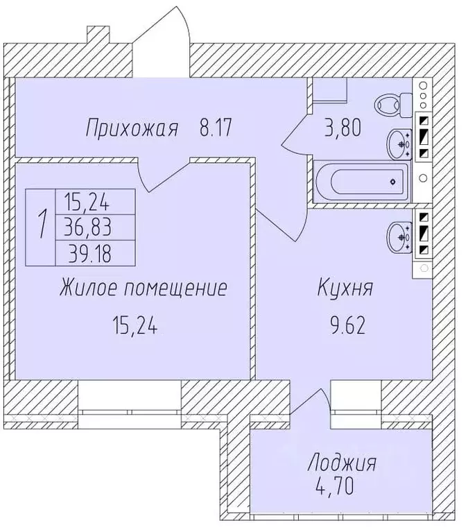 1-к кв. Белгородская область, Старый Оскол Степной мкр,  (39.18 м) - Фото 1