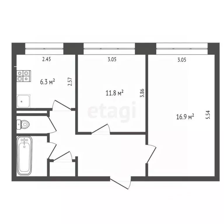 2-к кв. Псковская область, Псковский район, Писковичская волость, д. ... - Фото 2