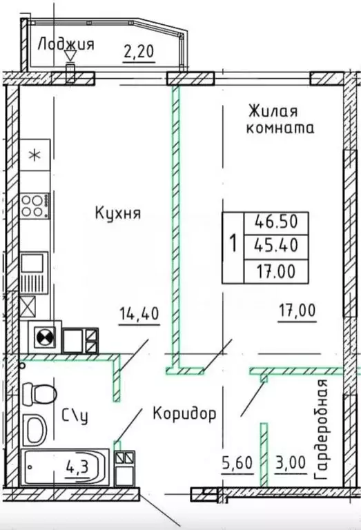 1-к кв. Калининградская область, Калининград Орудийная ул., 38Вк1 ... - Фото 1