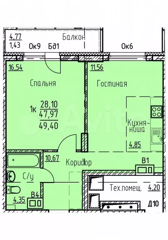 2-к. квартира, 61 м, 5/25 эт. - Фото 0