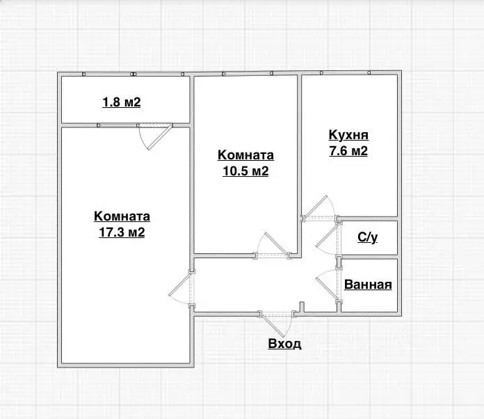 2-к кв. Самарская область, Самара просп. Карла Маркса, 506 (44.0 м) - Фото 1