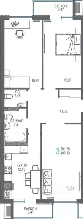 3-к кв. Крым, Симферопольский район, Гвардейское пгт, Республика жилой ... - Фото 1
