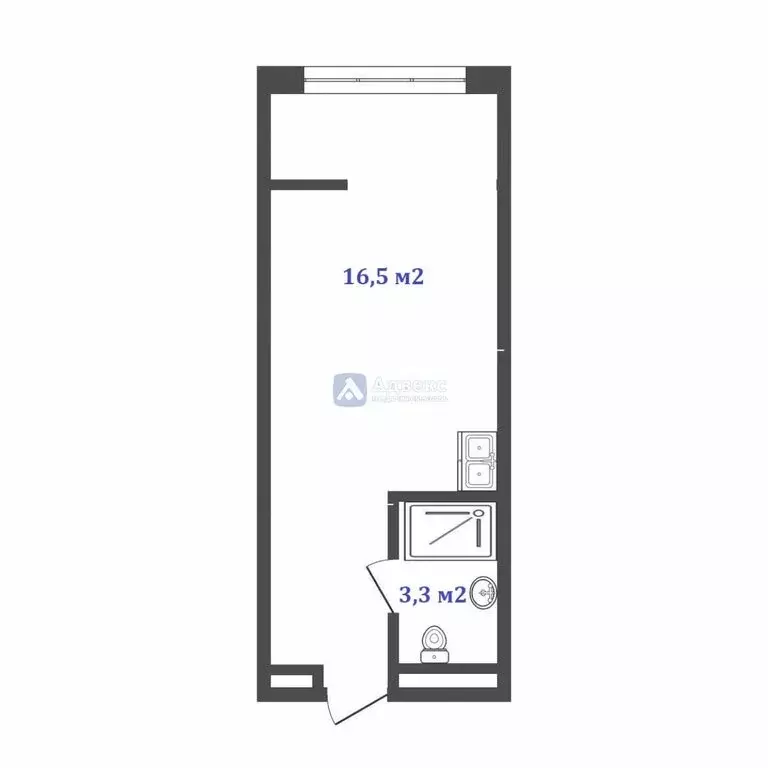 Квартира-студия: Тюмень, улица Республики, 205к1 (20 м) - Фото 1